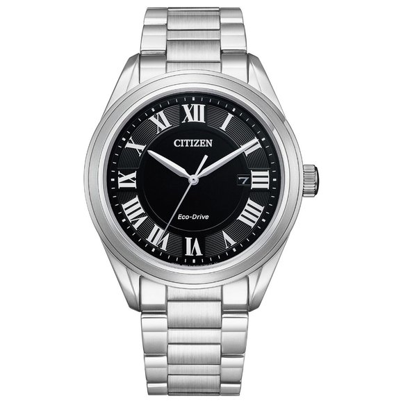 Sale! Citizen Men's Silver Black Dial Watch! New